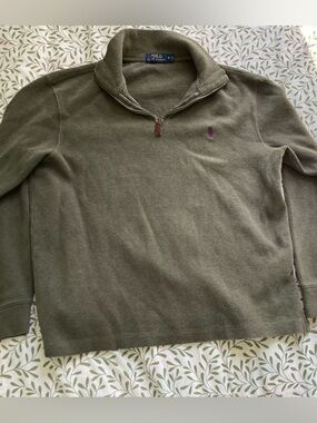 Polo Ralph Lauren Green Quarter-Zip Sweater